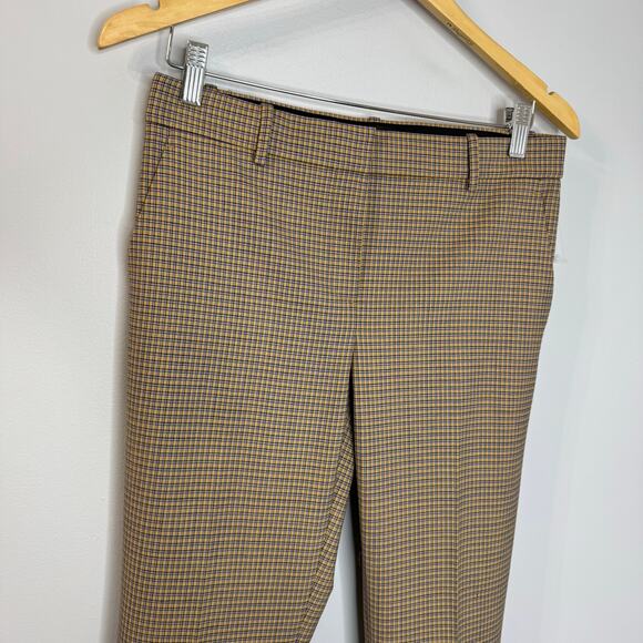 Theory Treeca 2 Portland Check Chino Wool-blend Stretch Pants Multi Sz 4 New - Picture 3 of 16